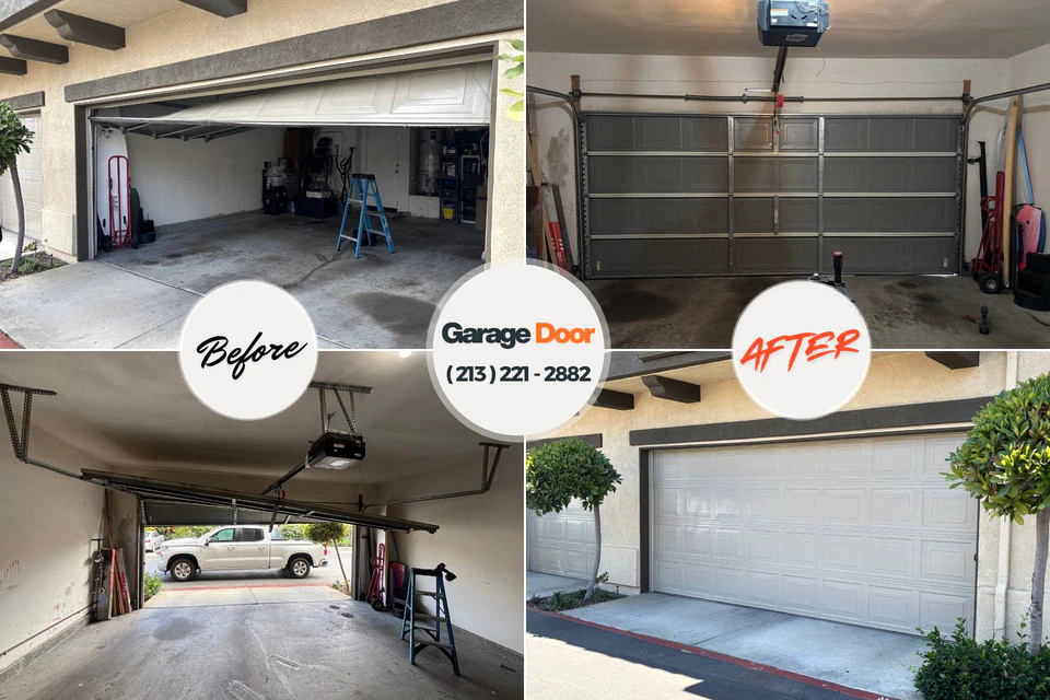 Before and after: garage door repair Buchanan, GA